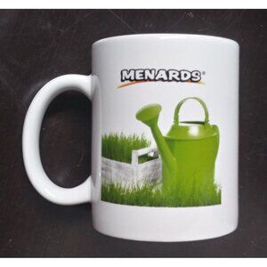 NWT Menards Coffee Mug Home Improvement Store garden tools white green 11 oz